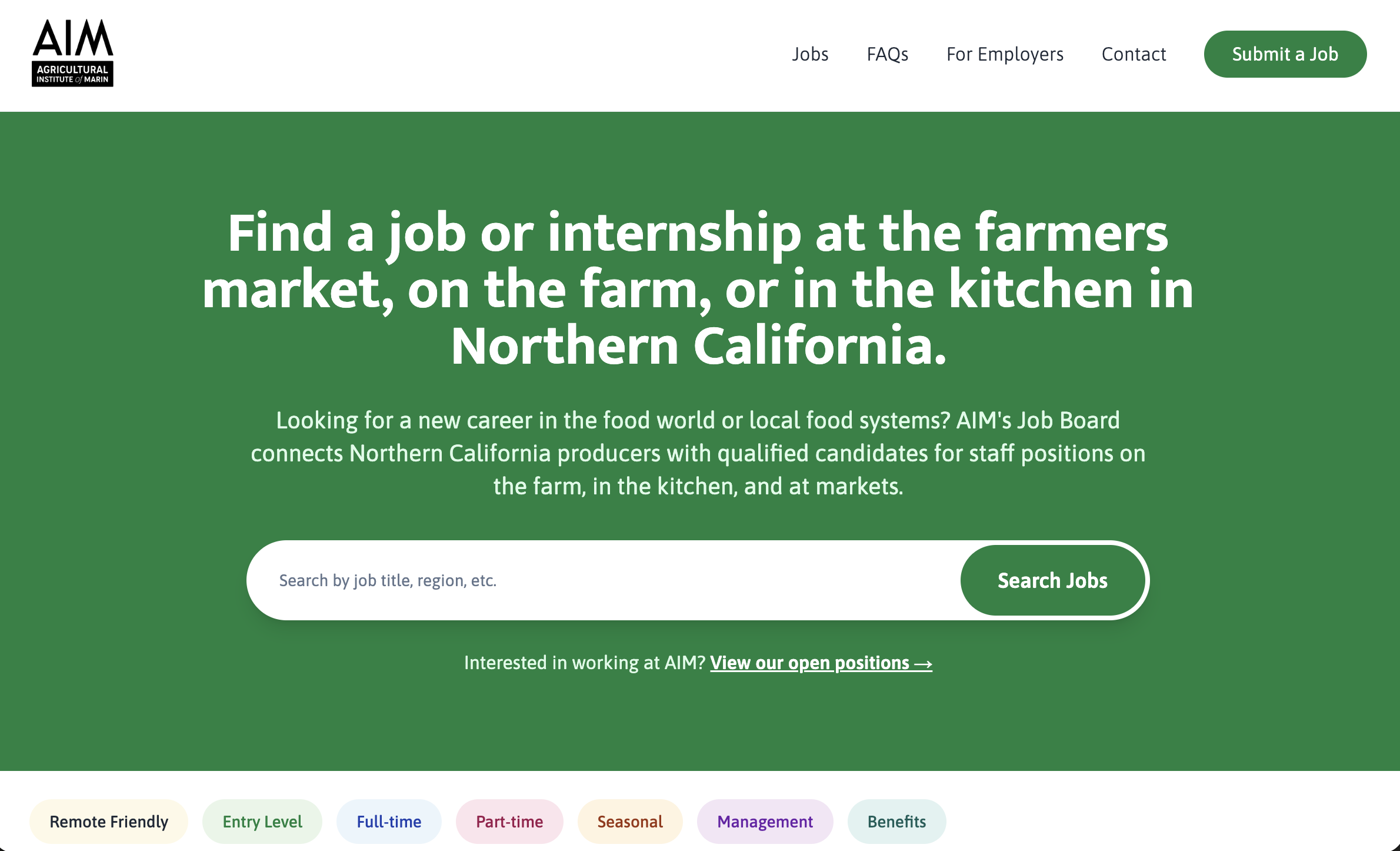 AIM Farmers Market Job Board
