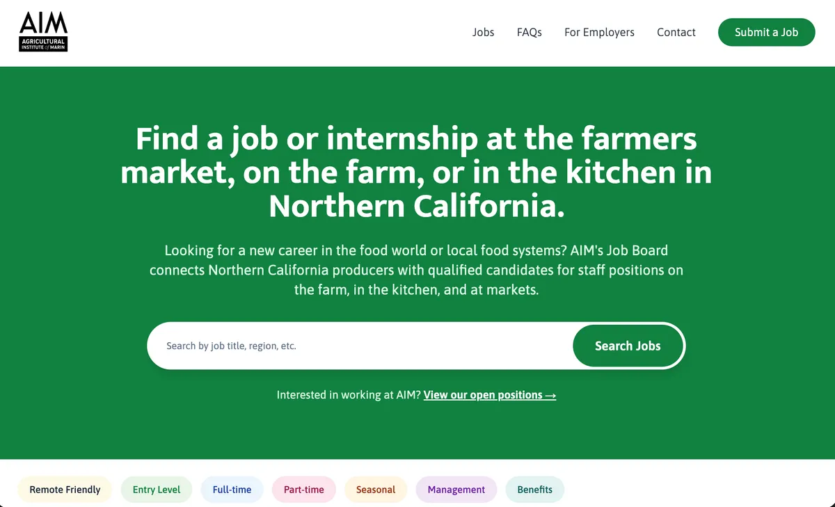 AIM Farmers Market Job Board